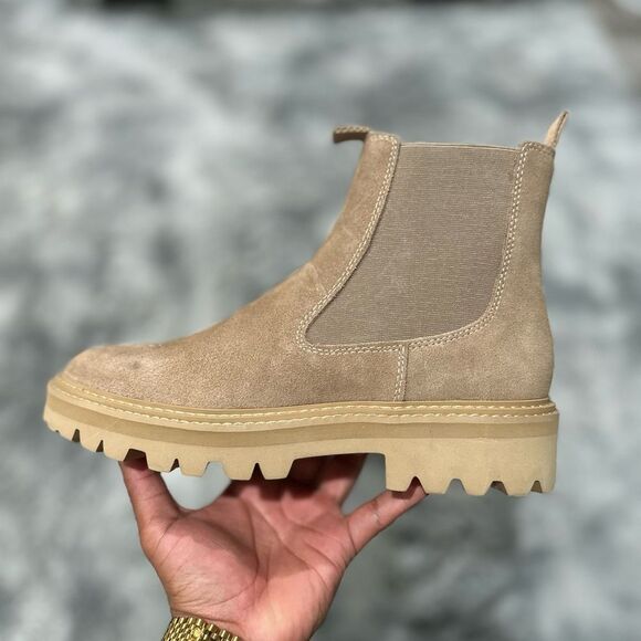 Dolce Vita Tan Chelsea Booties with Rugged Sole - Picture 1 of 5